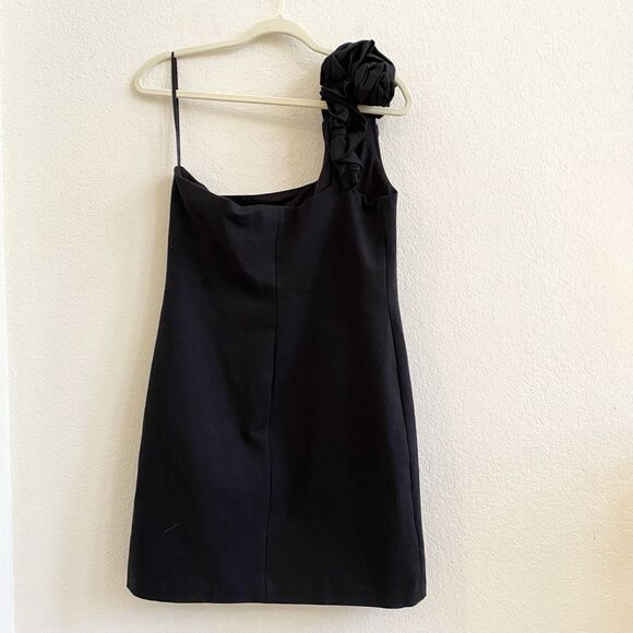 Kut From The Kloth Womens One Shoulder Mini Dress Large Black Knit - Picture 9 of 9